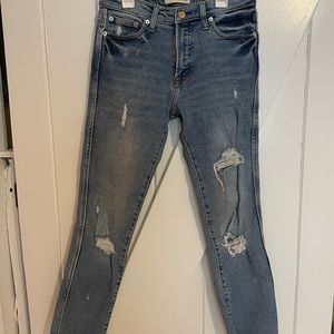 Womens GAP high rise slim straight distressed jeans